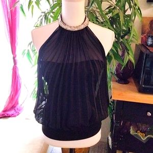 💎💖 ELEGANT SHAPELY TOP, BLACK, SIZE LARGE 💖💎